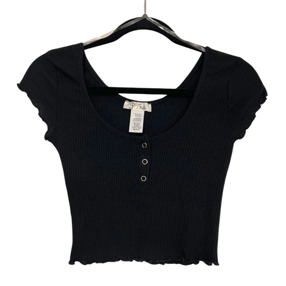 NWOT Black Ribbed Crop Top